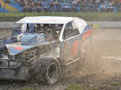 Stephane Lafrance wins the Canadian Nationals Feature race at Speedway