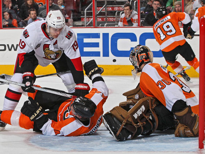 Briere brings Senators winning streak to a crashing halt