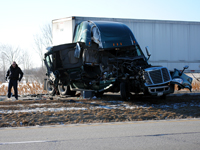 SNAPSHOT - Tractor Trailer accident closes Highway 401 near Summerstown