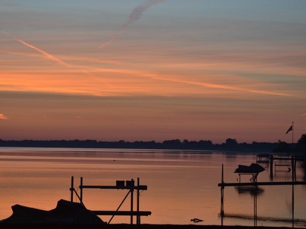 SNAPSHOT - Sunrise on Lake St. Clair looking towards Lighthouse Cove