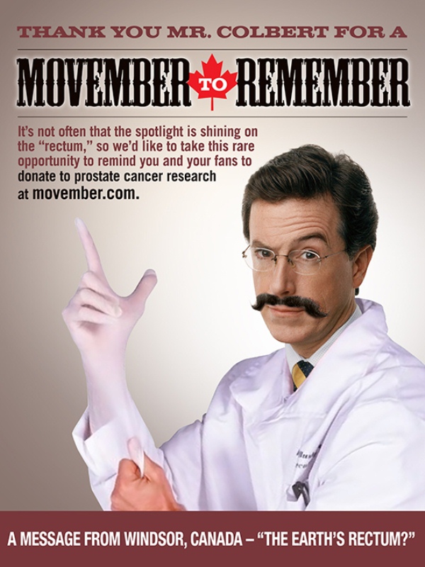 Tourism Windsor Essex Pelee Island thanks Stephen Colbert for a Movember to Remember