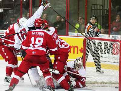 Late Rychel goal seals comeback win for Spitfires over Hounds