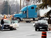 SNAPSHOT - Three car collision snarls traffic on Huron Church