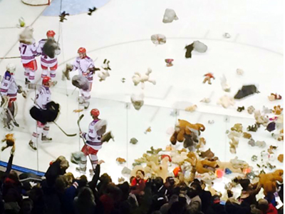 Rangers win big over Otters, 9882 Teddy Bears collected