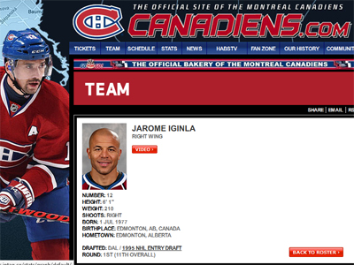 Iginla to Montreal Canadiens?  Screenshot makes you wonder...