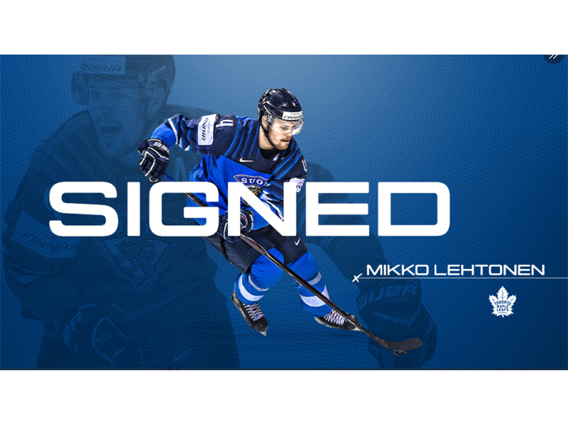 Maple Leafs Sign Mikko Lehtonen