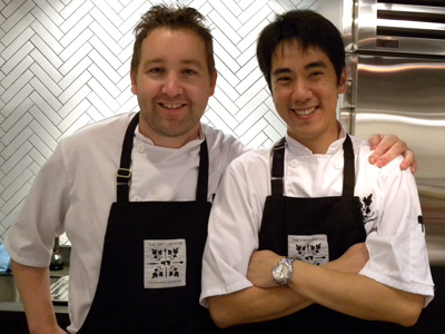 Chefs David Robertson and Takashi Mizukami of The Dirty Apron