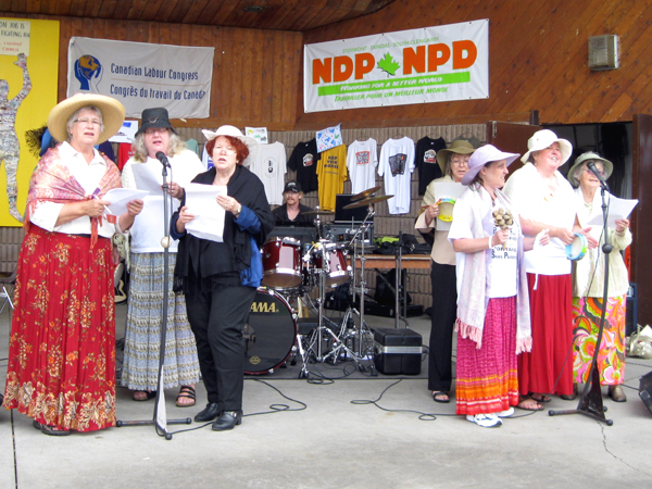 SNAPSHOT - Raging Grannies sing at Labour Day